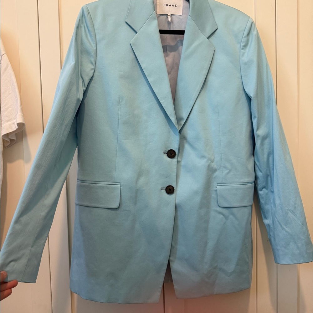 Frame Denim Blue Blazer Classic Tailored Fit